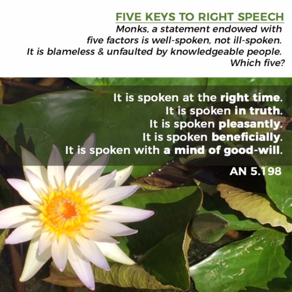 Five Keys To Right Speech