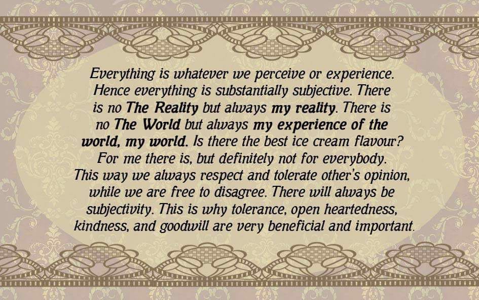 My Reality Instead Of The Reality